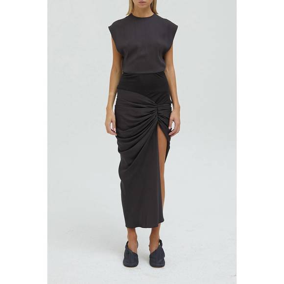 christopher esber fusion ruched dress Christopher Esber Fusion Ruched Tee Gown in White